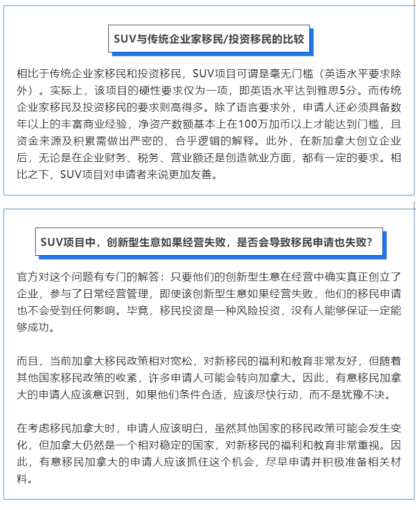 suv项目专题（二）：毕业生的新机遇！深度解读加拿大SUV创业移民